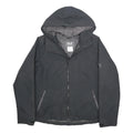 JACK WOLFSKIN Womens Black Outdoor Jacket UK 16 Polyester Woven Plain Zip Hooded
