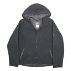 JACK WOLFSKIN Womens Black Outdoor Jacket UK 16 Polyester Woven Plain Zip Hooded