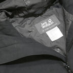 JACK WOLFSKIN Womens Black Outdoor Jacket UK 16 Polyester Woven Plain Zip Hooded