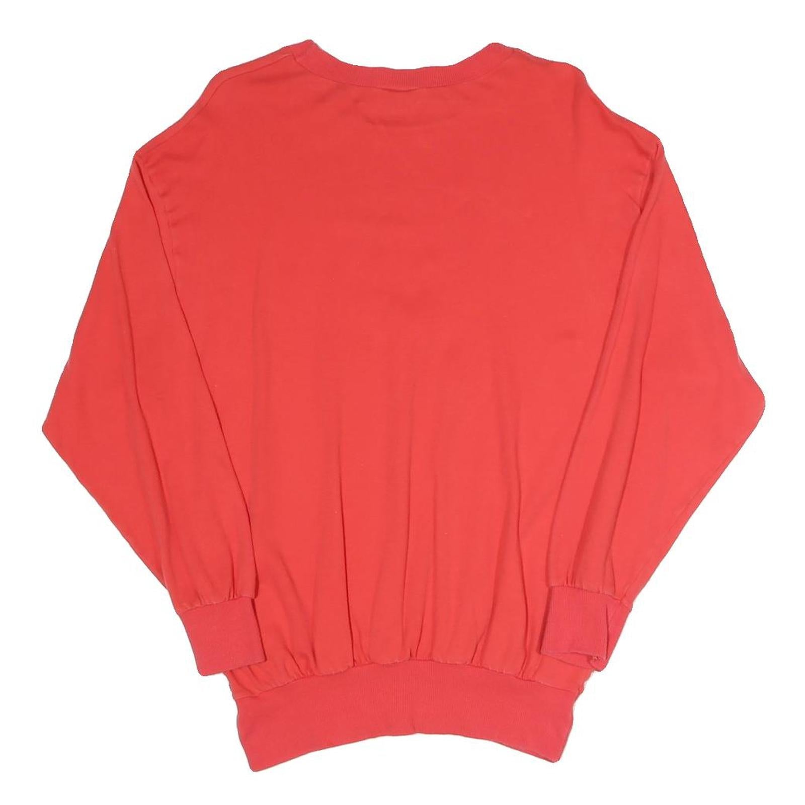 Womens Red Sweatshirt Hearts Applique Crew Neck S Cotton Blend Pullover Comfort