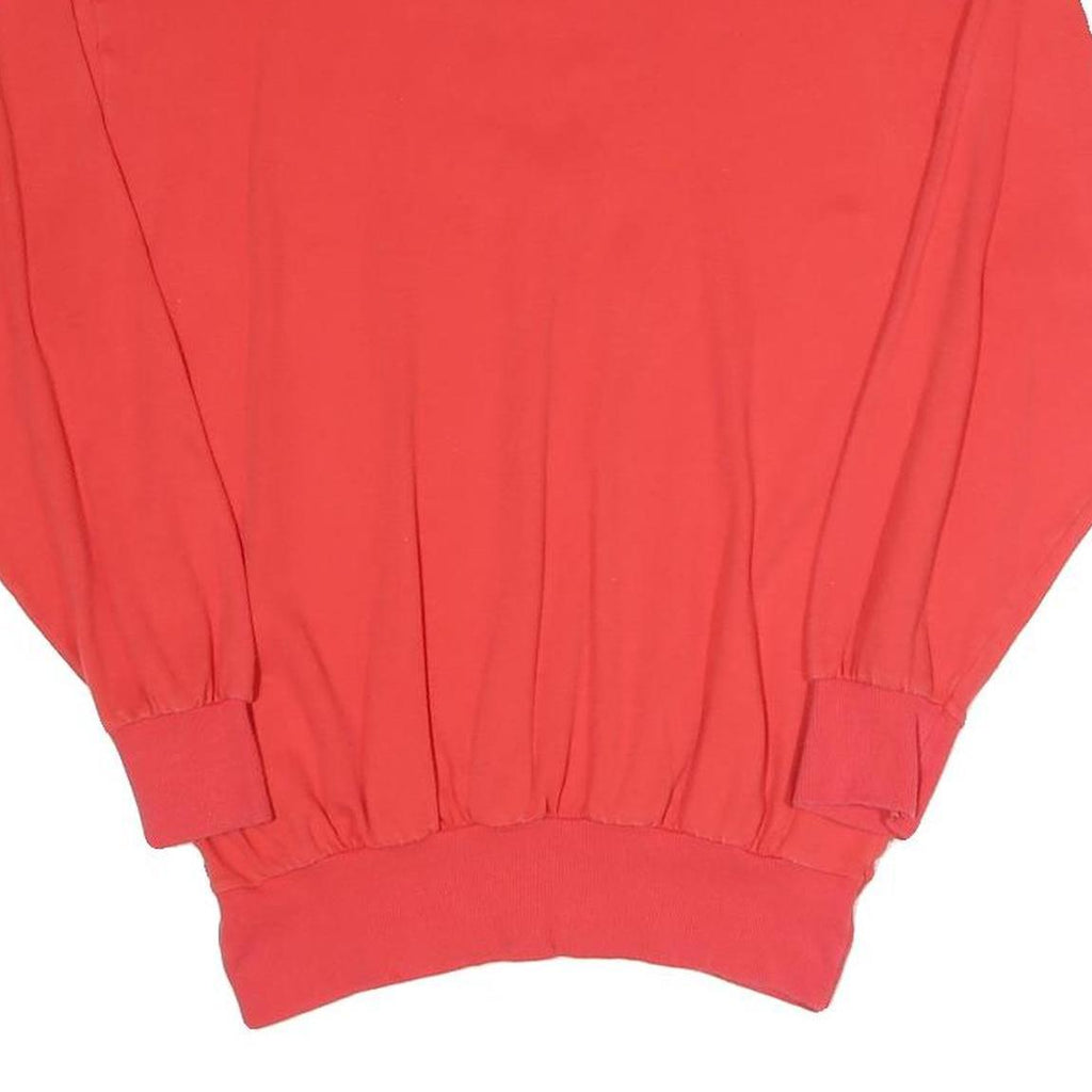 Womens Red Sweatshirt Hearts Applique Crew Neck S Cotton Blend Pullover Comfort