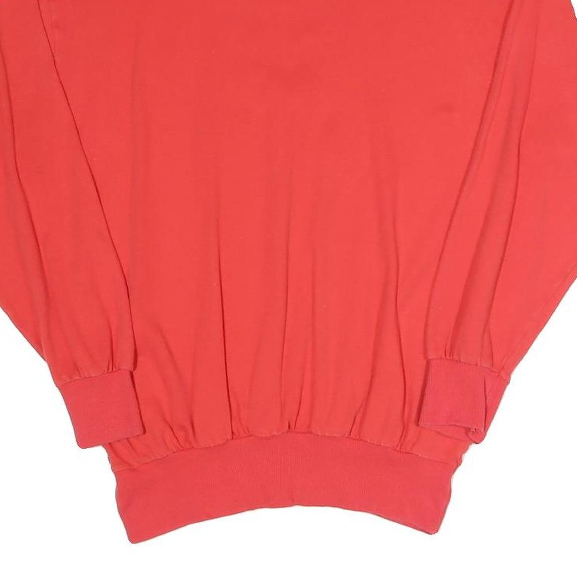 Womens Red Sweatshirt Hearts Applique Crew Neck S Cotton Blend Pullover Comfort