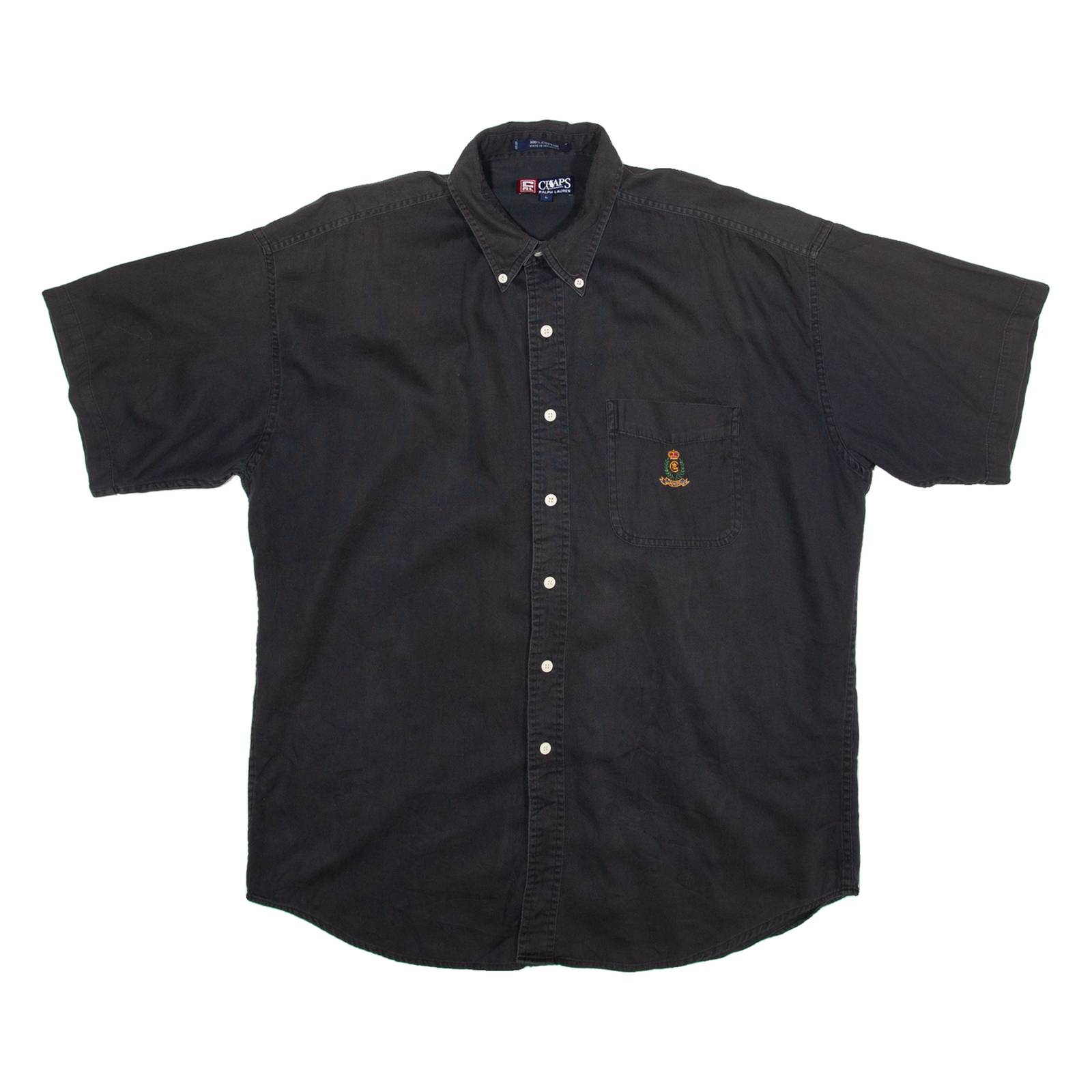 CHAPS Mens Plain Shirt Black L