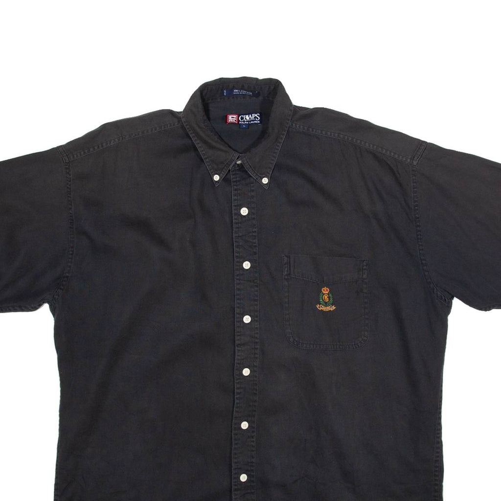 CHAPS Mens Plain Shirt Black L