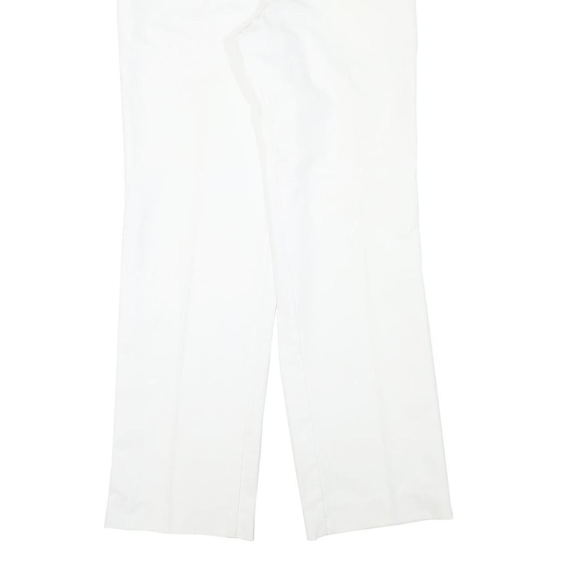 DICKIES Mens Cotton Blend White Regular Straight Trousers W30 L30 Workwear Zip