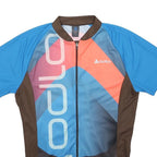 ODLO Mens Blue & Brown Graphic Modern T-Shirt M Short Sleeve Zip Front