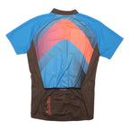 ODLO Mens Blue & Brown Graphic Modern T-Shirt M Short Sleeve Zip Front