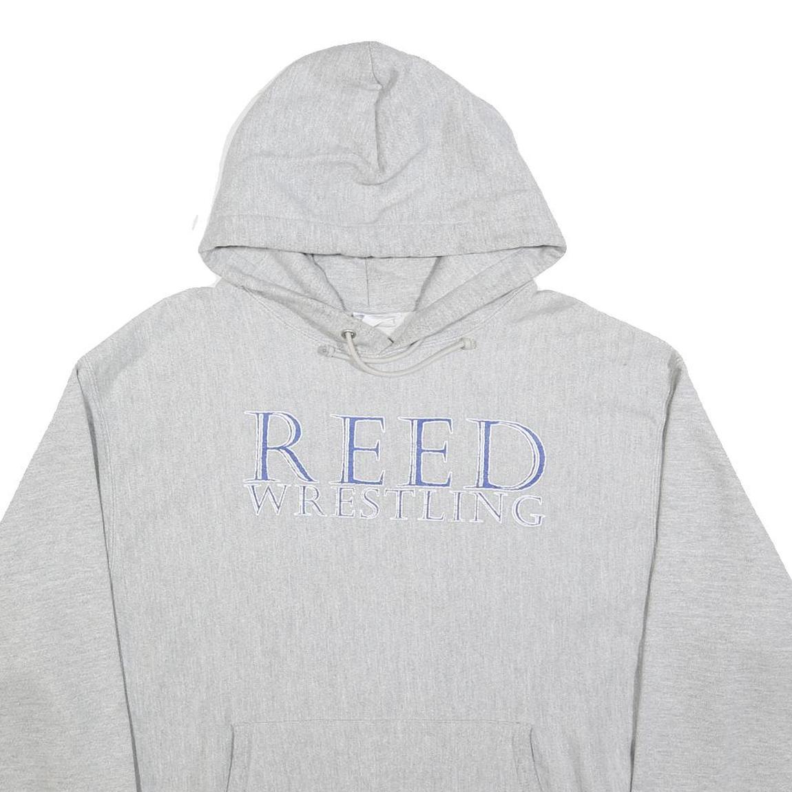 CHAMPION REVERSE WEAVE Mens Grey Reed Wrestling Pullover Hoodie XL Cotton Blend