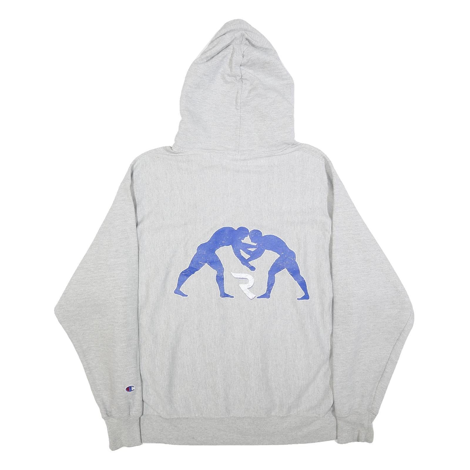 CHAMPION REVERSE WEAVE Mens Grey Reed Wrestling Pullover Hoodie XL Cotton Blend
