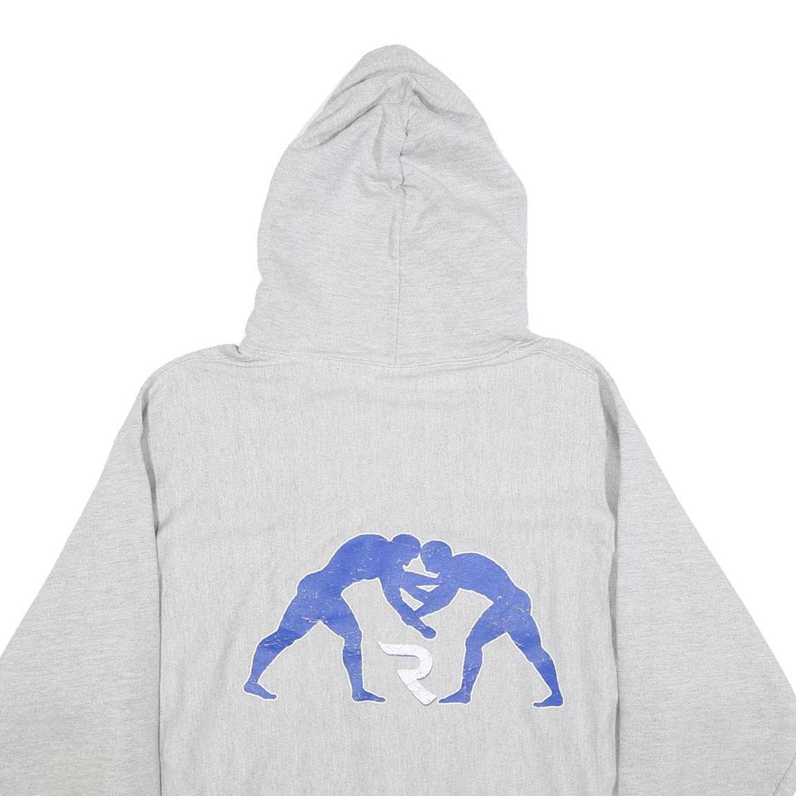 CHAMPION REVERSE WEAVE Mens Grey Reed Wrestling Pullover Hoodie XL Cotton Blend