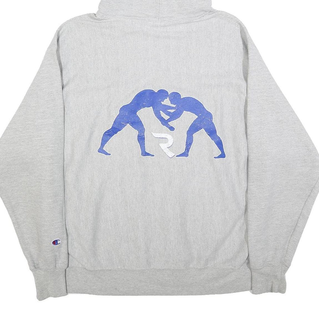 CHAMPION REVERSE WEAVE Mens Grey Reed Wrestling Pullover Hoodie XL Cotton Blend