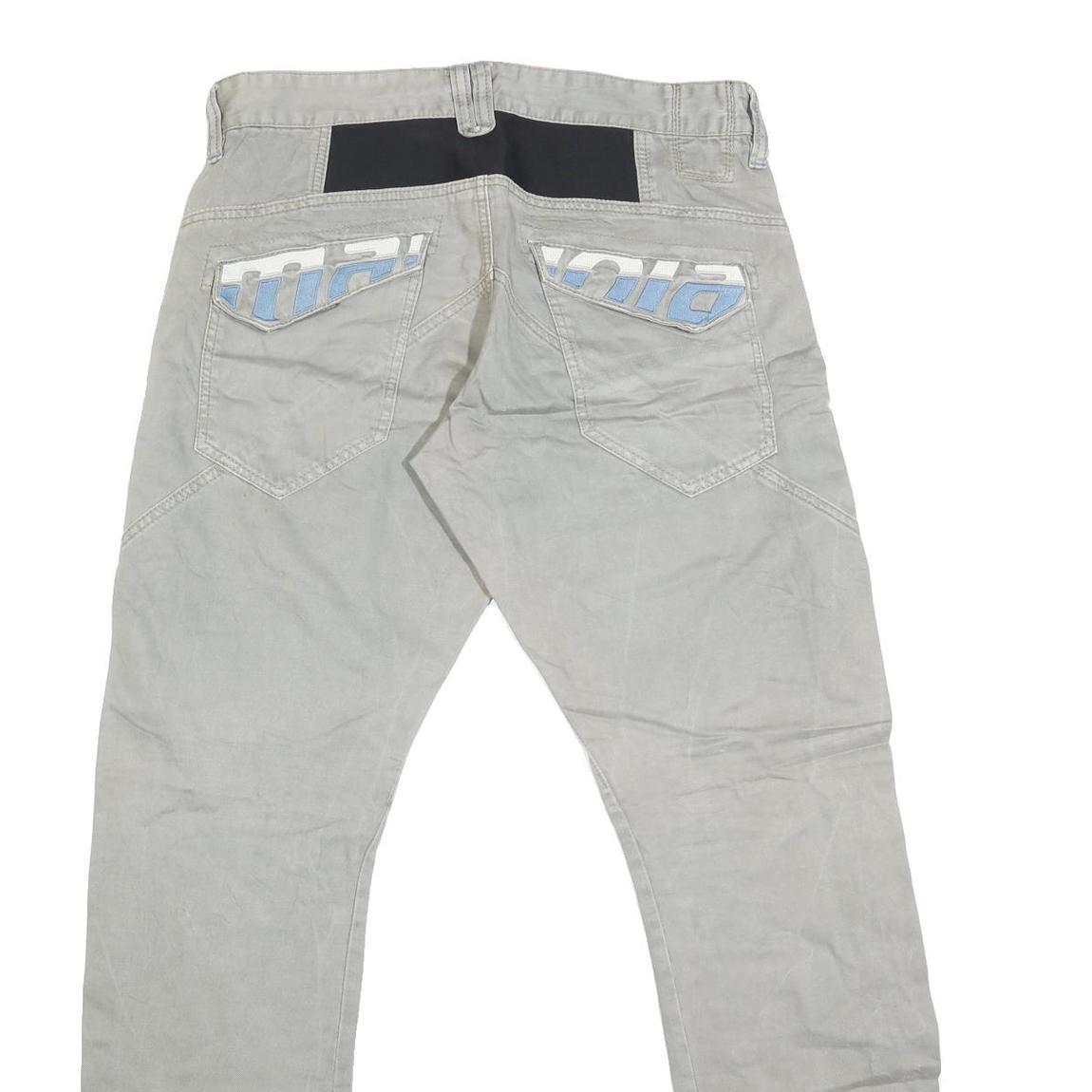 TIMEZONE Mens Jeans Beige Regular Straight Cotton Blend W36 L35 Zipper Pockets