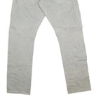 TIMEZONE Mens Jeans Beige Regular Straight Cotton Blend W36 L35 Zipper Pockets