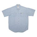 CARHARTT Mens Blue Cotton Blend Short Sleeve Shirt XL Button Pocket Workwear