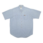 CARHARTT Mens Blue Cotton Blend Short Sleeve Shirt XL Button Pocket Workwear
