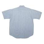 CARHARTT Mens Blue Cotton Blend Short Sleeve Shirt XL Button Pocket Workwear