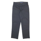 DICKIES Mens Cotton Blend Black Regular Straight Trousers W32 L30 Workwear Zip