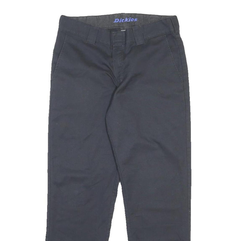 DICKIES Mens Cotton Blend Black Regular Straight Trousers W32 L30 Workwear Zip