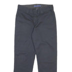 DICKIES Mens Cotton Blend Black Regular Straight Trousers W32 L30 Workwear Zip