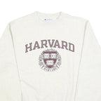 CHAMPION Mens Cream Harvard Crew Neck M College Logo Cotton Sweatshirt