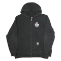 CARHARTT Mens Black Sharp Hills Zip Hoodie XL Boreal Construction Logo Workwear