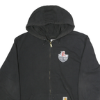 CARHARTT Mens Black Sharp Hills Zip Hoodie XL Boreal Construction Logo Workwear