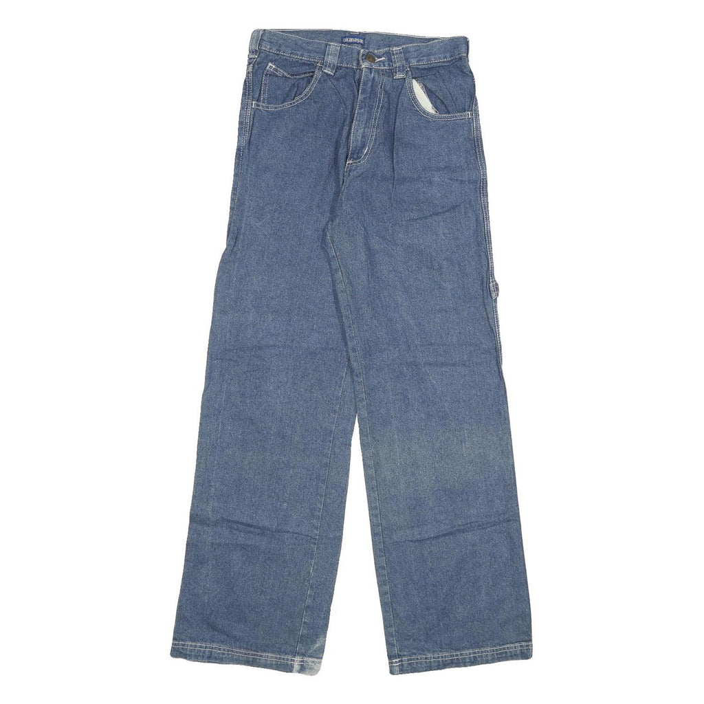 OKANAGAN Womens Jeans Blue Relaxed Wide-Leg Denim Medium W23 L30 Casual Pocket