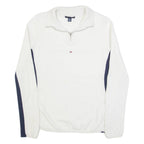 TOMMY HILFIGER Womens Jumper White 1/4 Zip Tight Knit S