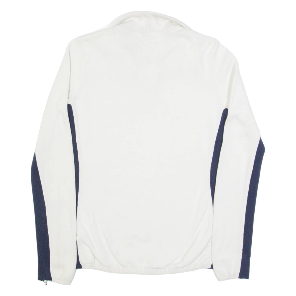 TOMMY HILFIGER Womens Jumper White 1/4 Zip Tight Knit S