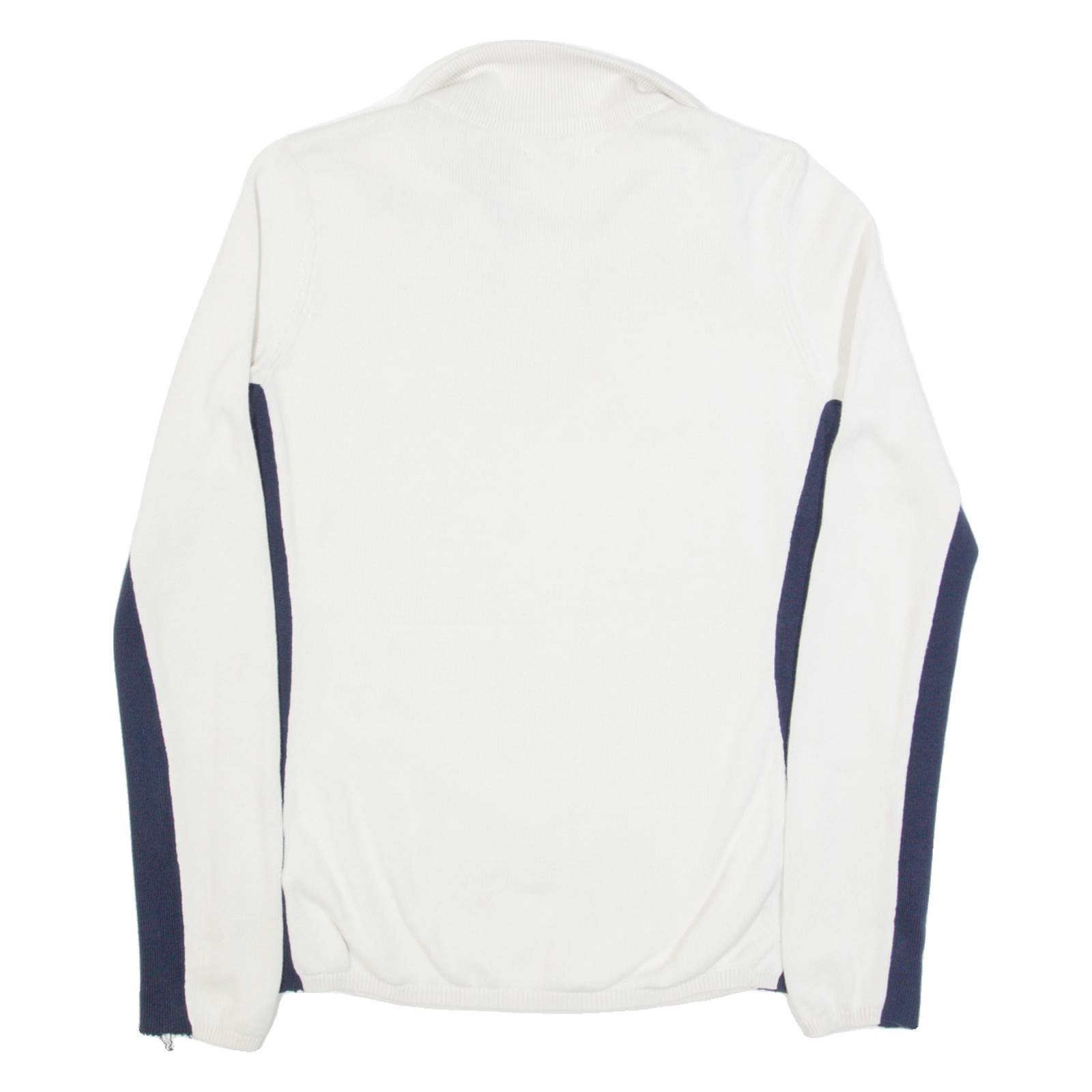 TOMMY HILFIGER Womens Jumper White 1/4 Zip Tight Knit S