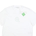 STELLA MCCARTNEY Womens White Organic Cotton Blend T-Shirt XS Short Sleeve Crew