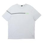 BOSS Mens White T-Shirt XL Short Sleeve Crew Neck Graphic Print