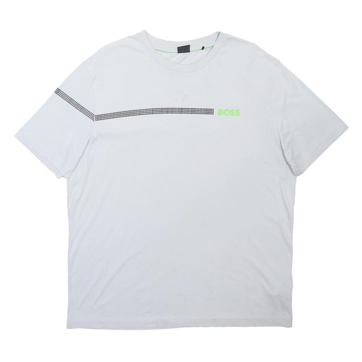BOSS Mens White T-Shirt XL Short Sleeve Crew Neck Graphic Print