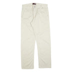 GRIGIO PERLA Mens Cotton Blend Beige Regular Straight Trousers W32 L30 Casual