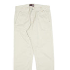 GRIGIO PERLA Mens Cotton Blend Beige Regular Straight Trousers W32 L30 Casual