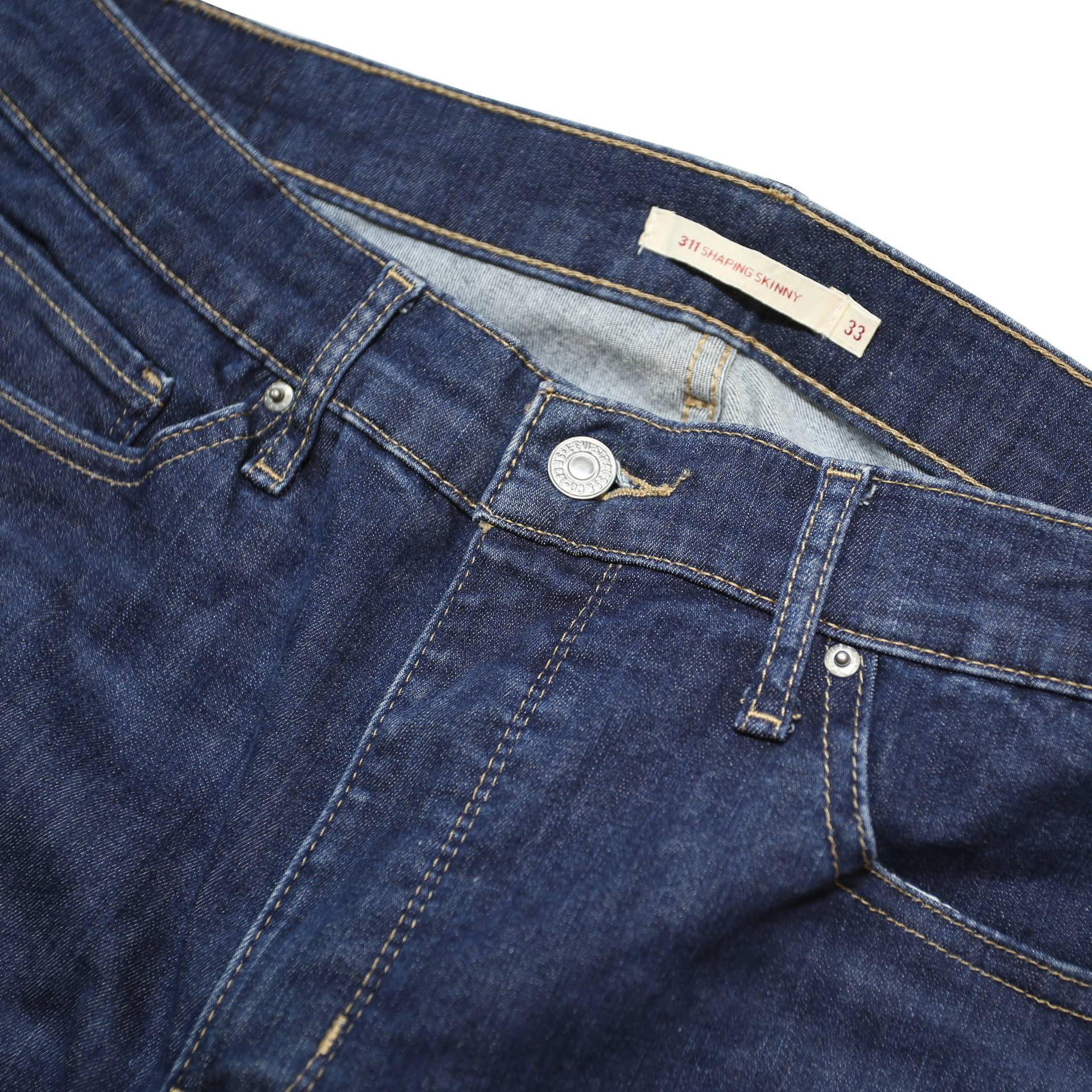 LEVI'S 311 BIG E Womens Jeans Blue Slim Skinny Denim Medium W33 L32 Stretch