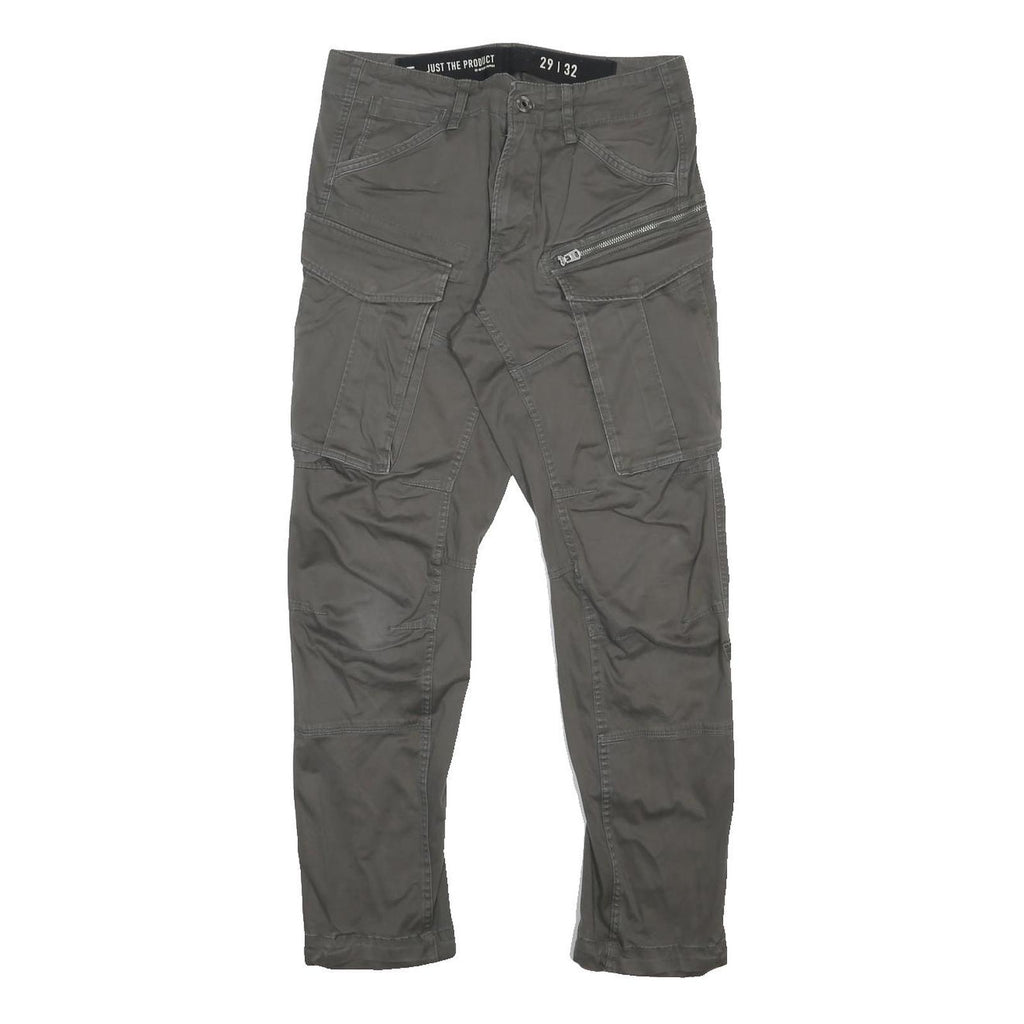 G-STAR Mens Cotton Blend Slim Tapered Grey Cargo Trousers W29 L29 Casual Utility