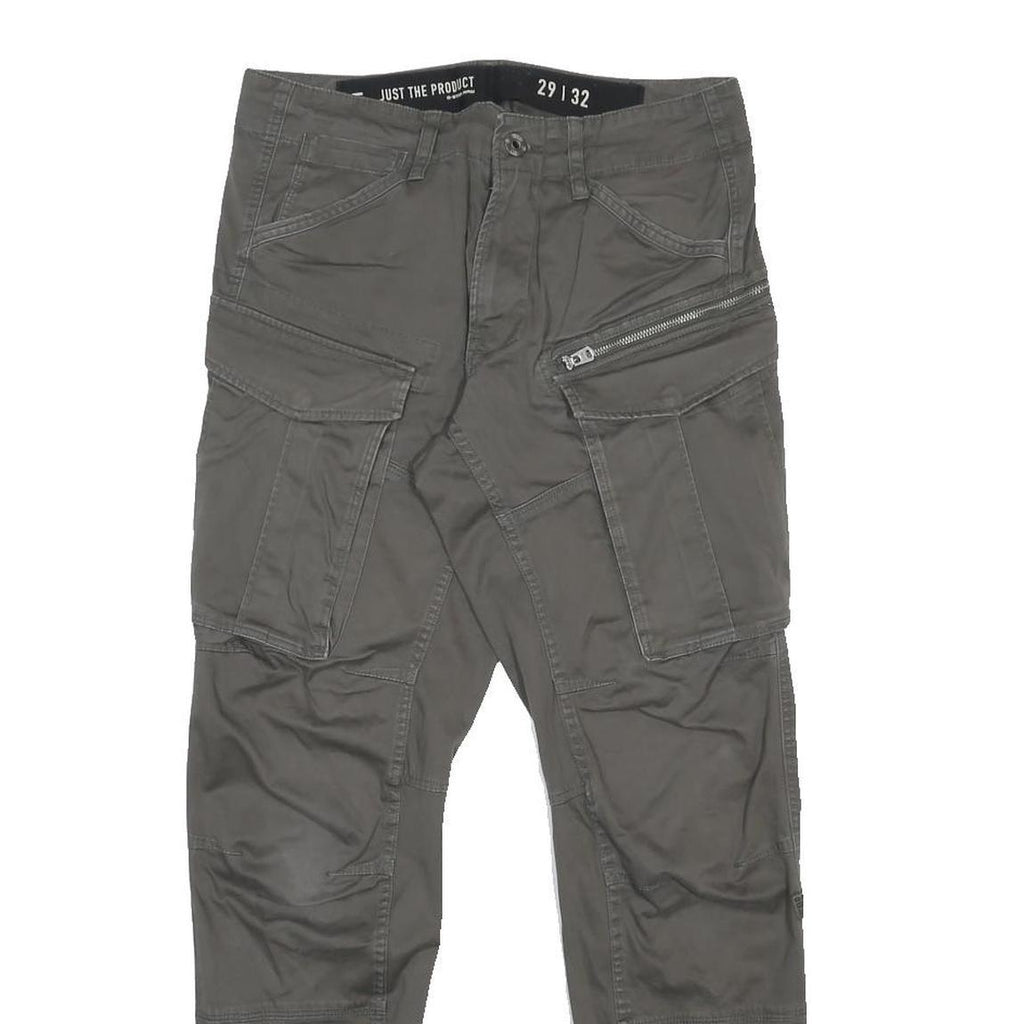G-STAR Mens Cotton Blend Slim Tapered Grey Cargo Trousers W29 L29 Casual Utility