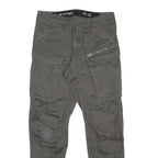 G-STAR Mens Cotton Blend Slim Tapered Grey Cargo Trousers W29 L29 Casual Utility