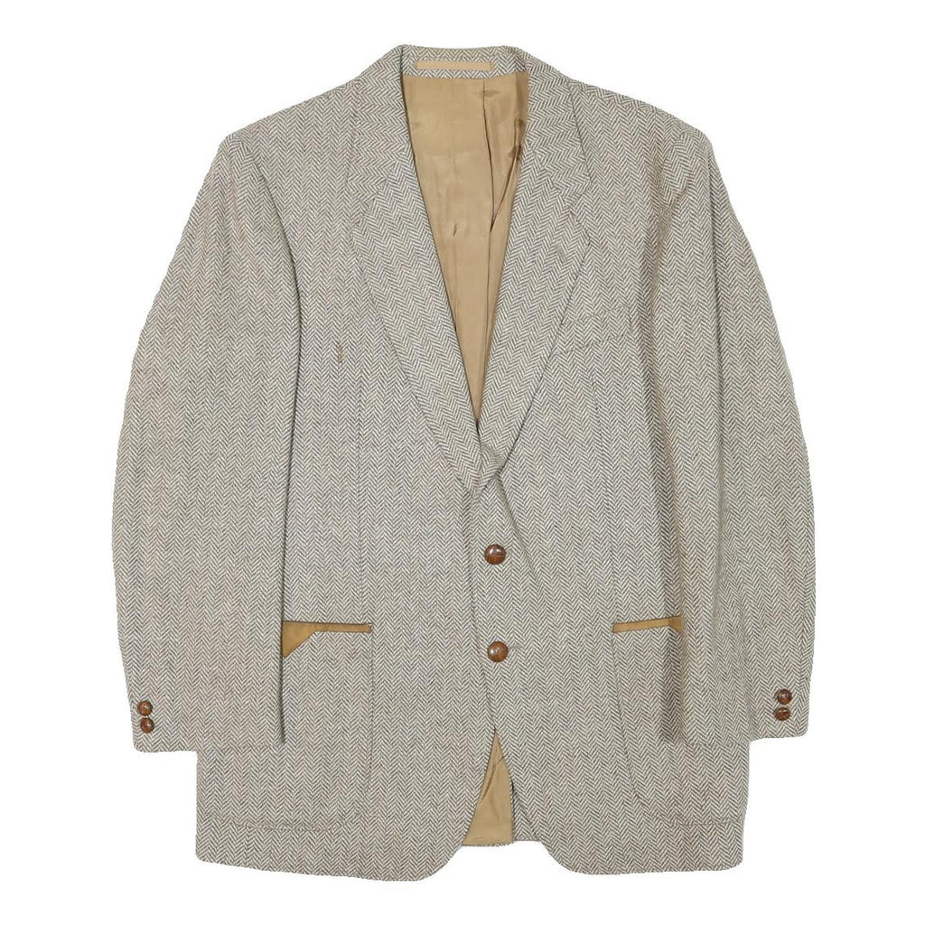 MCGREGOR Mens Beige Wool Blend Jacket M Woven Classic Button Closure
