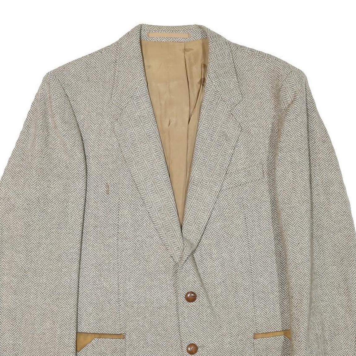 MCGREGOR Mens Beige Wool Blend Jacket M Woven Classic Button Closure