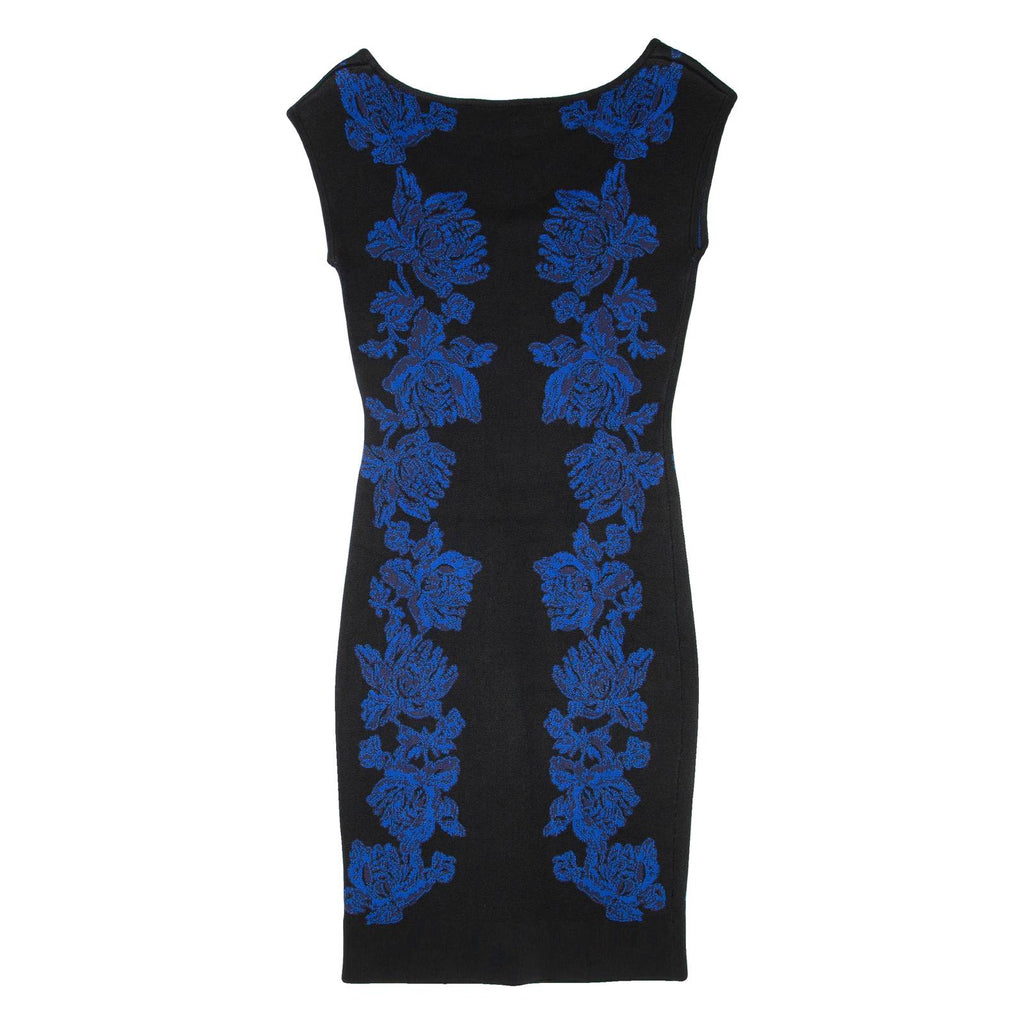 FRENCH CONNECTION Womens Bodycon Dress Blue Viscose Floral Knee Length UK 8
