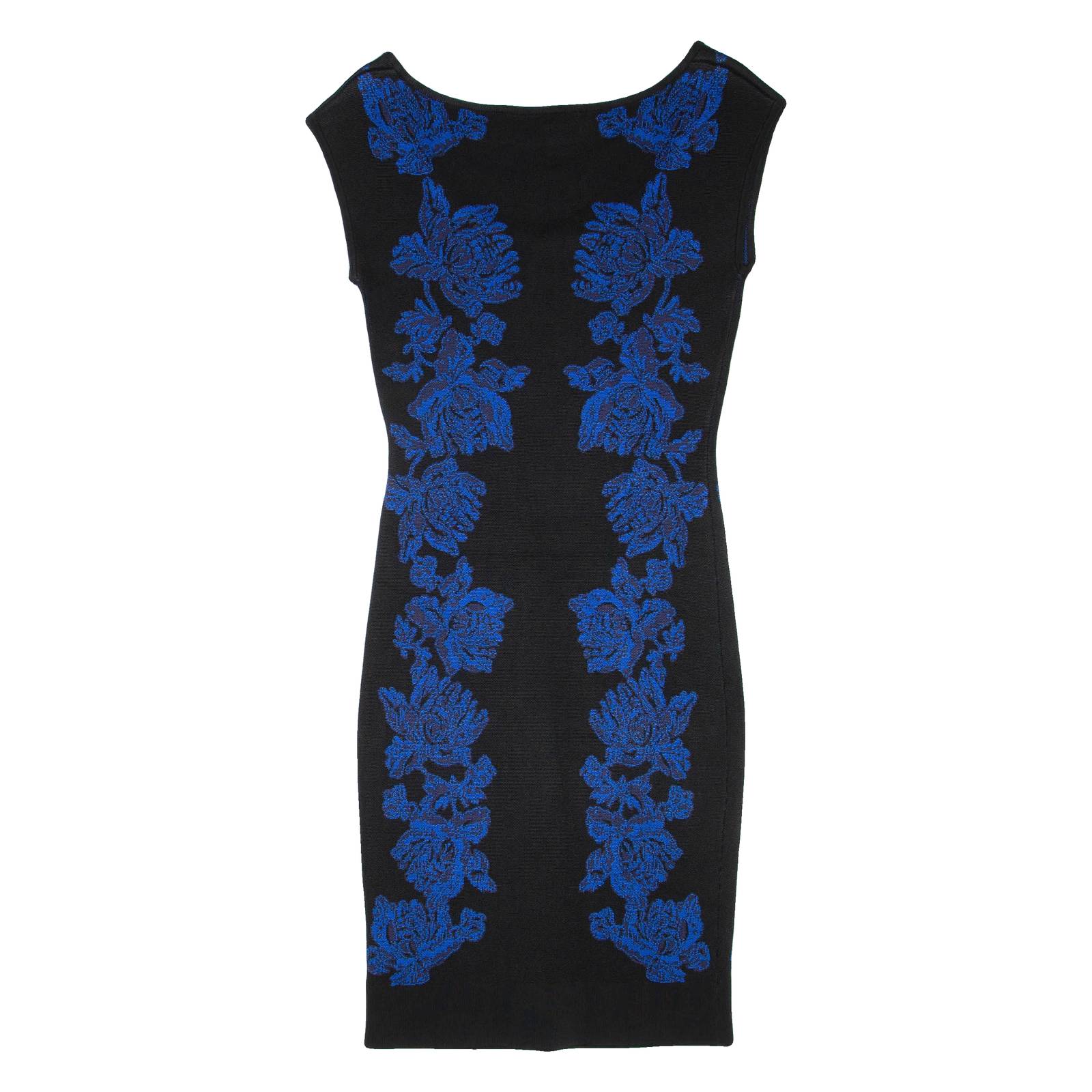 FRENCH CONNECTION Womens Bodycon Dress Blue Viscose Floral Knee Length UK 8