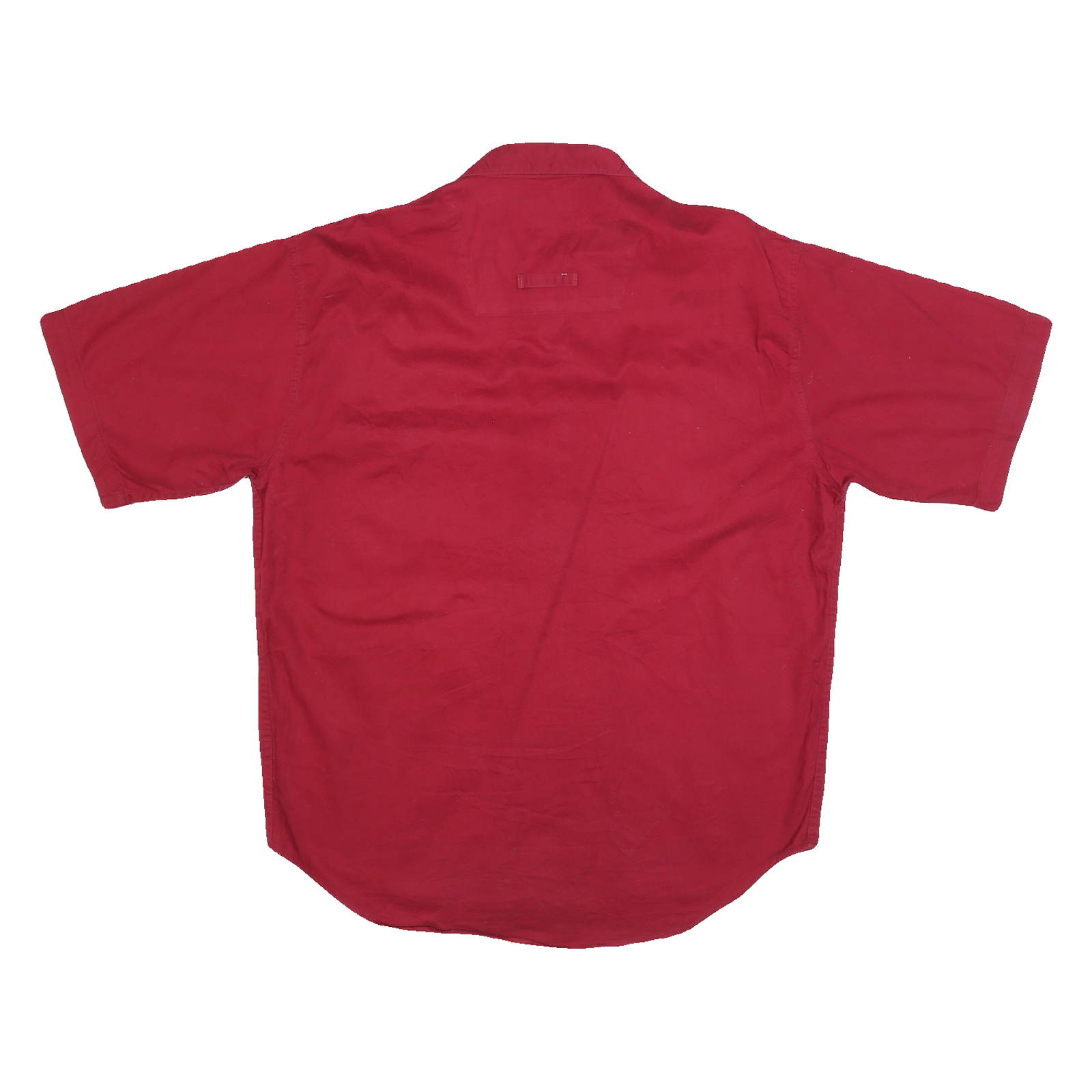 DOCKERS Mens Red Short Sleeve Cotton Blend Shirt M Casual Summer Button Front