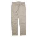 LEVI'S Mens Cotton Beige Regular Straight Trousers W32 L32 Classic Zip Casual