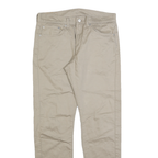 LEVI'S Mens Cotton Beige Regular Straight Trousers W32 L32 Classic Zip Casual