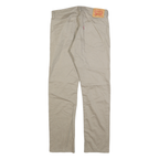 LEVI'S Mens Cotton Beige Regular Straight Trousers W32 L32 Classic Zip Casual