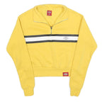 DICKIES Womens Yellow 1/4 Zip S Sweatshirt Cotton Blend Casual Half Zip