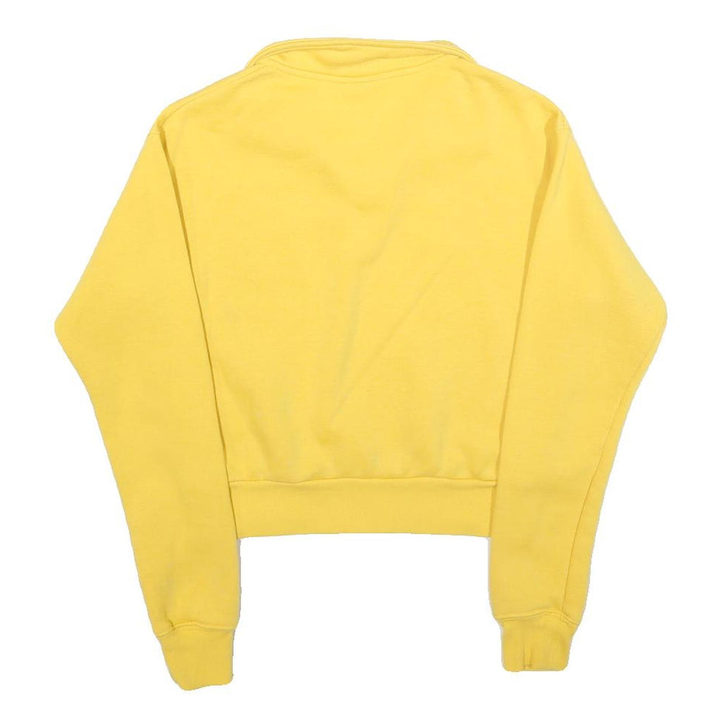 DICKIES Womens Yellow 1/4 Zip S Sweatshirt Cotton Blend Casual Half Zip