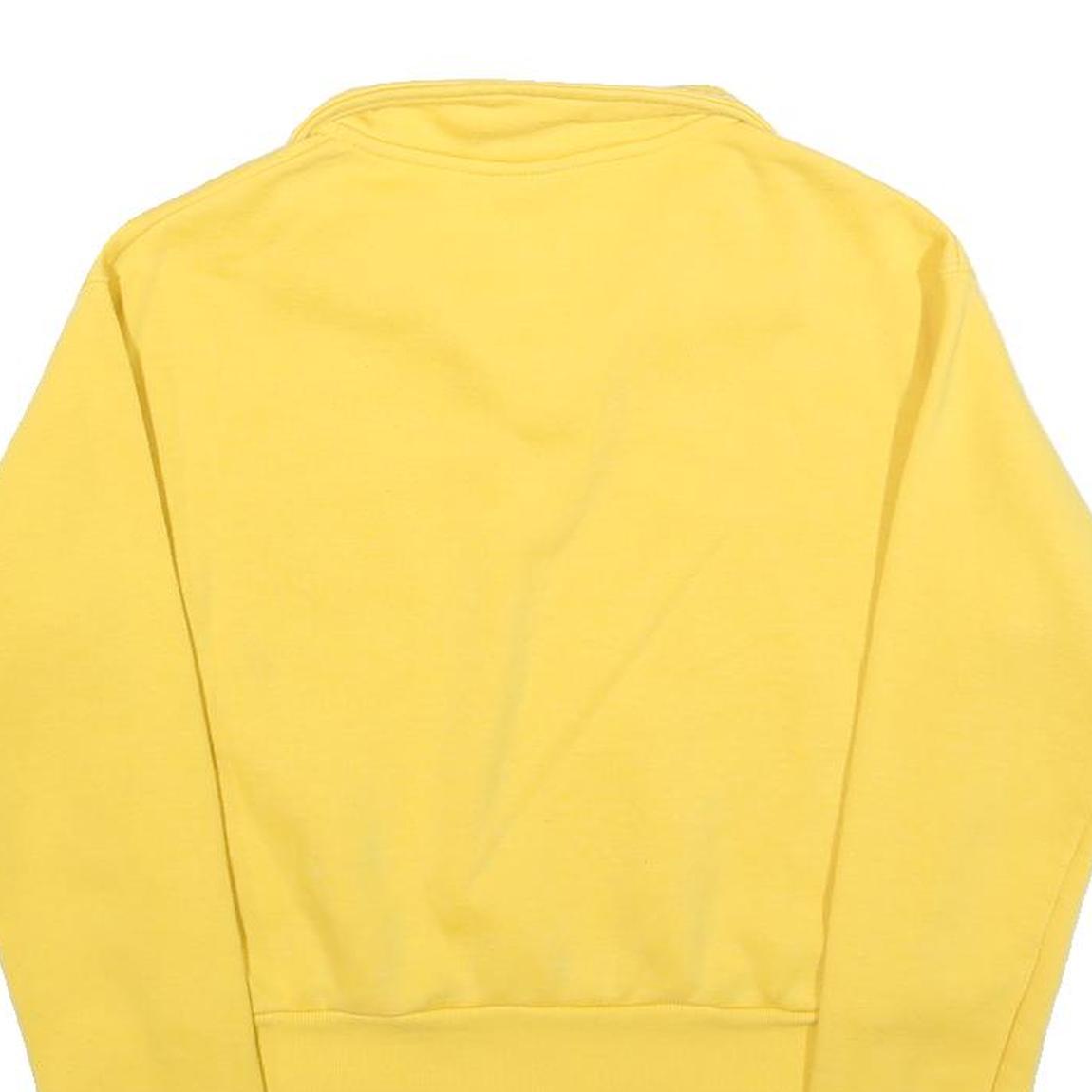 DICKIES Womens Yellow 1/4 Zip S Sweatshirt Cotton Blend Casual Half Zip